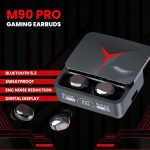 M90 Pro TWS Digital Display Earbuds with HD Voice Noise Cancelling Bluetooth Feature