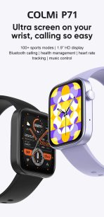 COLMI P71 Bluetooth Calling Smart Watch IP68 Waterproof Smart Notifications Voice Assistant Smart Watch - Image 8