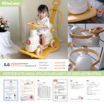 4-in-1 Ride On Rocking Horse Toy for Toddlers | Plastic Rocking Horse with Safety Push Handle | Ideal Birthday & Holiday Gift (1–3 Years) - Image 7