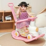 4-in-1 Ride On Rocking Horse Toy for Toddlers | Plastic Rocking Horse with Safety Push Handle | Ideal Birthday & Holiday Gift (1–3 Years)