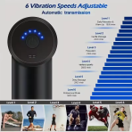 Mini Electric Massage Gun Portable Deep Tissue Massage Gun - Pain Relief USB Rechargeable Body Massager (Black Color) - Image 6