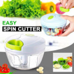 Easy Spin Cutter Speedy Chopper – Manual Pull Food Chopper with Whisk Blade