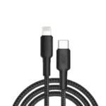 QCY DC08 1.2M 30W Quick Charge PD Type-C to Lightning Cable Black