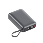 QCY PB20A 20000mAh 45W PD Fast Charging Mini Power Bank with Built-in Type C Cable Black